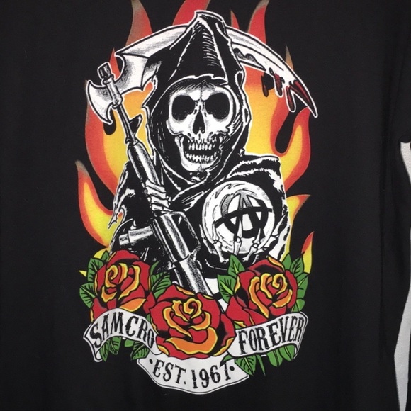2  SONS OF ANARCHY SKULL GEMMA SKATEBOARD L/S S/S shirts shirt XL 2XL SAMCRO - Picture 6 of 7